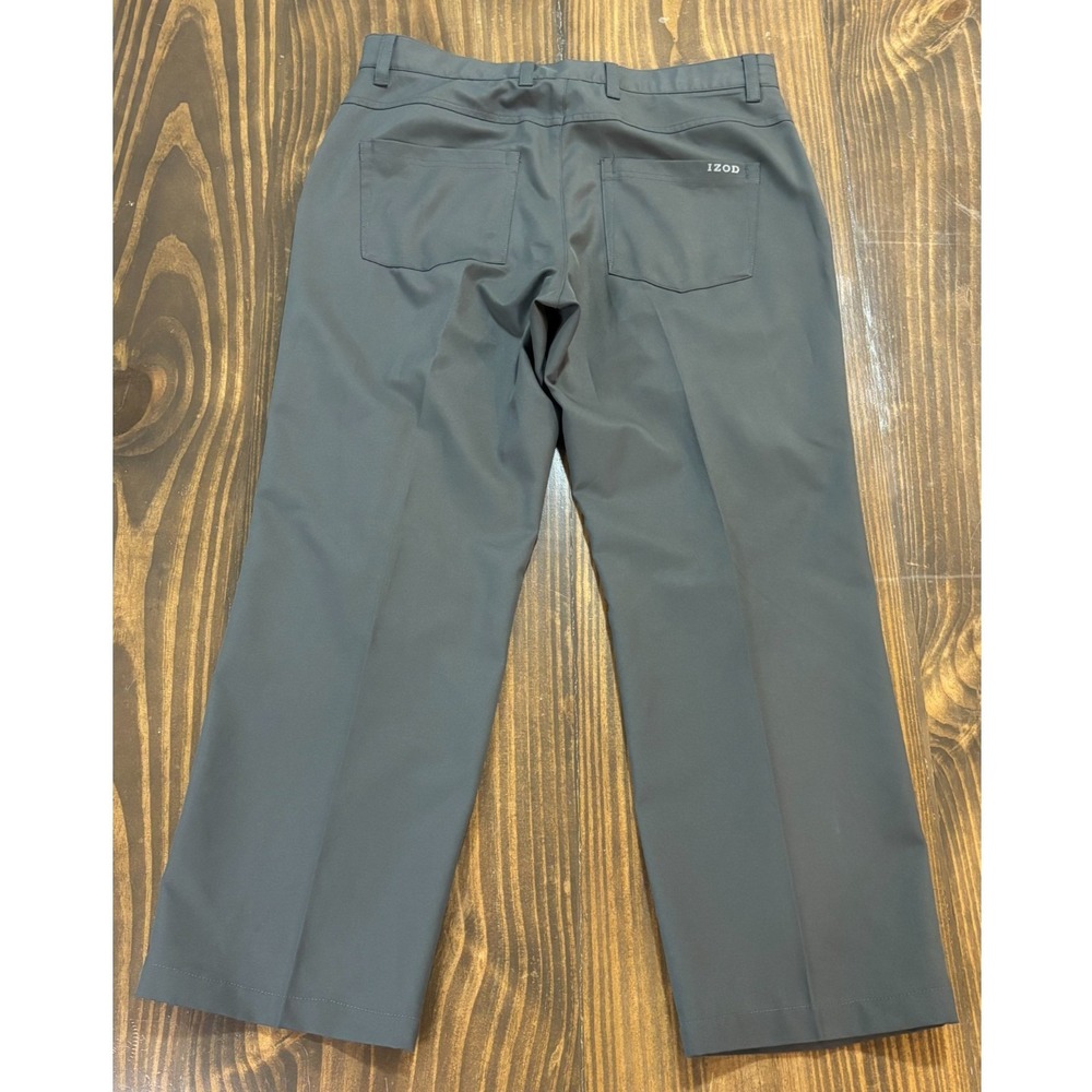 IZOD Golf Pants Mens‎ 33x30 Gray Slim Fit Stretch Performance Flat Front Pants - Picture 2 of 7